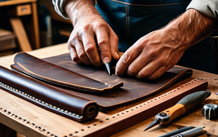 A skilled leather artisan, fully clothed in modest professional workshop attire, focused with a natural pose, meticulously engraving a brand logo onto a piece of rich, full-grain leather using traditional tools. The artisan's well-formed hands demonstrate perfect anatomy and proper finger count. The scene is set in a well-lit, organized leather workshop, with various leather materials and crafting tools visible on a workbench. The image emphasizes precision and authenticity, capturing the essence of quality craftsmanship. safe for work, appropriate content, fully clothed, professional, perfect anatomy, correct proportions, natural pose, well-formed hands, proper finger count, natural body proportions, professional photography, high quality.