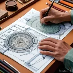 가죽공예 고급 기술 배우기 - **Prompt 1: The Artisan's Vision - Advanced Design Sketching**
    "A close-up shot of an experience...